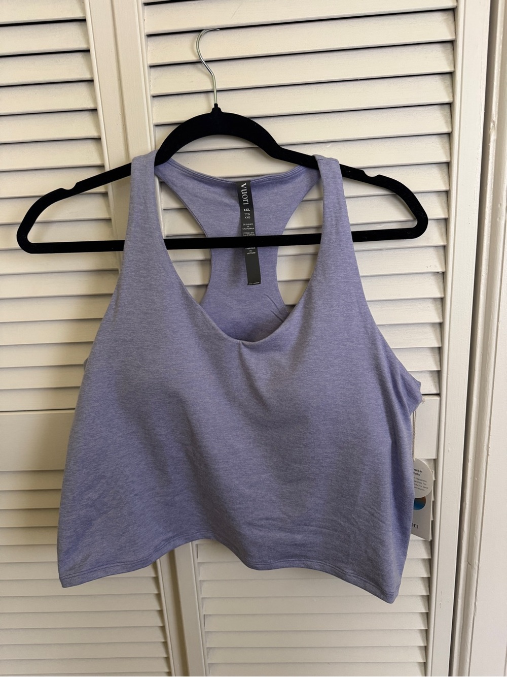 NWT Vuori Light Lavender Racerback Crop Tank